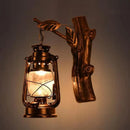 GobekUsa Rustic Black Oil Lantern Wall Sconce - Clear Glass, 1 Head - for Corridor Lighting