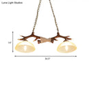 GobekUsa Brown Glass Island Lamp - 2-Bulb Suspension Light for Restaurants with Traditional Design