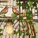 GobekUsa Green Leaf Bird Cage Chandelier for Dining Table and Garden Decor