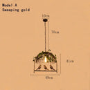 GobekUsa Green Leaf Bird Cage Chandelier for Dining Table and Garden Decor