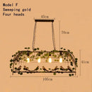 GobekUsa Green Leaf Bird Cage Chandelier for Dining Table and Garden Decor