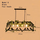 GobekUsa Iron Bird Cage Chandelier with Green Leaf Decoration and LED Lamps