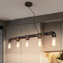 GobekUsa Rustic Bronze Island Pendant Light: Plumbing Pipe Iron Ceiling Lighting for Living Room