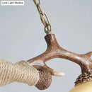 GobekUsa Traditional Bell Ceiling Lamp: 2-Bulb Bedroom Island Light Fixture with Antler Arm in Flaxen Fabric