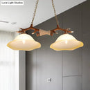 GobekUsa 2-Light Traditional Bell Glass Island Pendant in Brown – Perfect for Bedrooms