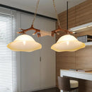 GobekUsa 2-Light Traditional Bell Glass Island Pendant in Brown – Perfect for Bedrooms
