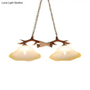 GobekUsa 2-Light Traditional Bell Glass Island Pendant in Brown – Perfect for Bedrooms