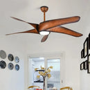 GobekUsa 60" Brown Blades Ceiling Fan with Remote Control and LED Light