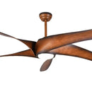 GobekUsa 60" Brown Blades Ceiling Fan with Remote Control and LED Light