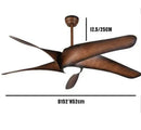 GobekUsa 60" Brown Blades Ceiling Fan with Remote Control and LED Light