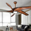 GobekUsa 60" Brown Blades Ceiling Fan with Remote Control and LED Light