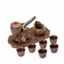GobekUsa Ceramic Kung Fu Tea Set: High-End, Retro, Anti-Scalding, Easy Home Brewing
