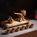 GobekUsa Ceramic Kung Fu Tea Set: High-End, Retro, Anti-Scalding, Easy Home Brewing