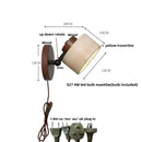 GobekUsa LED Wall Sconce Iron Rotate Kitchen Bedroom Hallway Yellow Travertine Wood Mirror Light