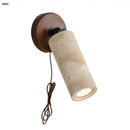 GobekUsa LED Wall Sconce Iron Rotate Kitchen Bedroom Hallway Yellow Travertine Wood Mirror Light