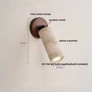 GobekUsa LED Wall Sconce Iron Rotate Kitchen Bedroom Hallway Yellow Travertine Wood Mirror Light
