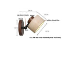 GobekUsa LED Wall Sconce Iron Rotate Kitchen Bedroom Hallway Yellow Travertine Wood Mirror Light