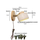 GobekUsa LED Wall Sconce Iron Rotate Kitchen Bedroom Hallway Yellow Travertine Wood Mirror Light