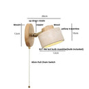 GobekUsa LED Wall Sconce Iron Rotate Kitchen Bedroom Hallway Yellow Travertine Wood Mirror Light