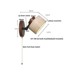 GobekUsa LED Wall Sconce Iron Rotate Kitchen Bedroom Hallway Yellow Travertine Wood Mirror Light
