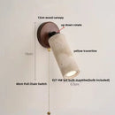 GobekUsa LED Wall Sconce Iron Rotate Kitchen Bedroom Hallway Yellow Travertine Wood Mirror Light