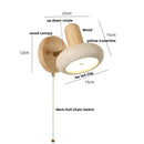 GobekUsa LED Wall Sconce Iron Rotate Kitchen Bedroom Hallway Yellow Travertine Wood Mirror Light