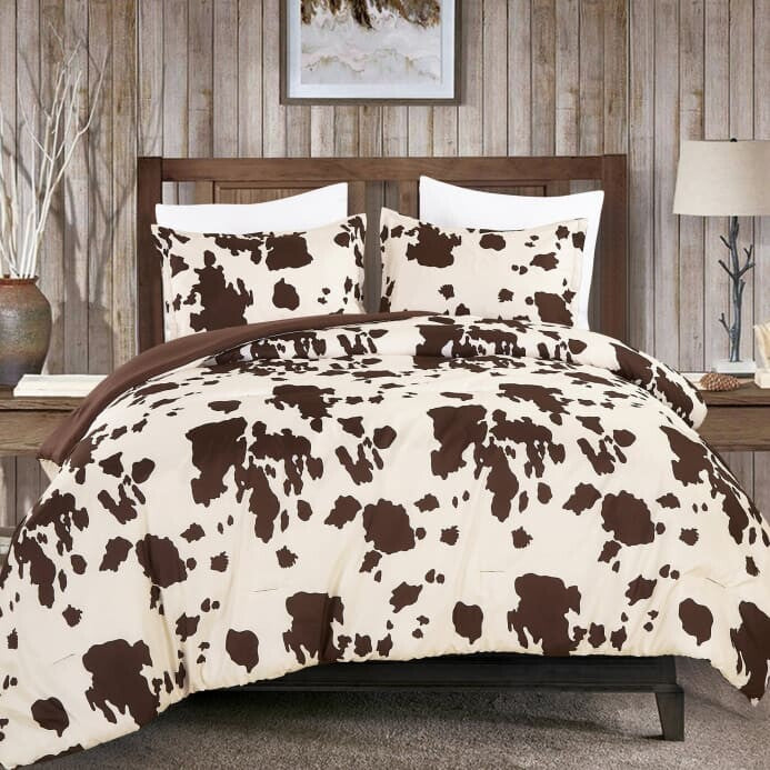 Rustic Cowhide Brown Comforter Set