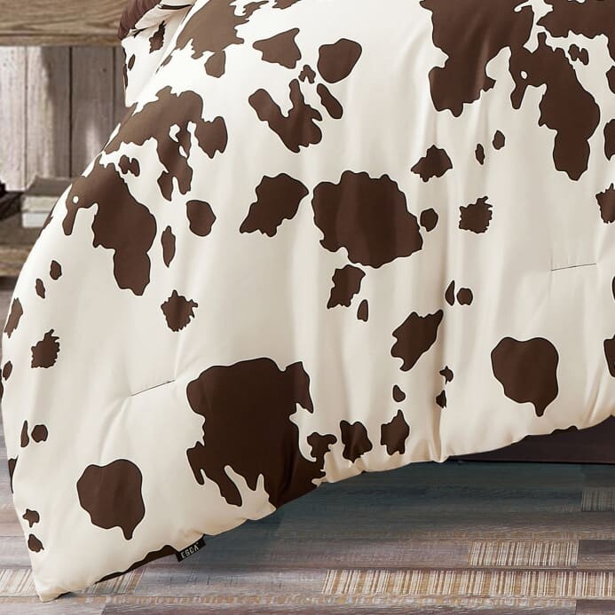 Rustic Cowhide Farmhouse Comforter Set