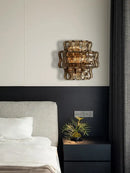 GobekUsa Dark Brown Glass Wall Sconce Lamps, LED Decoration for Living Room, Aisle, Bedside
