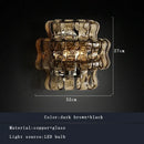 GobekUsa Dark Brown Glass Wall Sconce Lamps, LED Decoration for Living Room, Aisle, Bedside