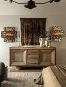 GobekUsa Dark Brown Glass Wall Sconce Lamps, LED Decoration for Living Room, Aisle, Bedside