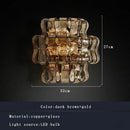 GobekUsa Dark Brown Glass Wall Sconce Lamps, LED Decoration for Living Room, Aisle, Bedside