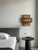 GobekUsa Dark Brown Glass Wall Sconce Lamps, LED Decoration for Living Room, Aisle, Bedside