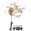 GobekUsa Iron Rotate LED Wall Light Sconce Yellow Travertine: Modern Nordic Bedroom Lamp