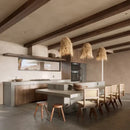 GobekUsa Handwoven Rattan LED Chandelier Pendant Light Fixture for Dining Room & Bar