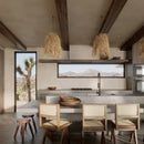 GobekUsa Handwoven Rattan LED Chandelier Pendant Light Fixture for Dining Room & Bar