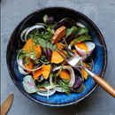 GobekUsa Deep Blue Ceramic Porcelain Salad Bowl - 2L Capacity