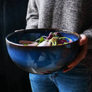 GobekUsa Deep Blue Ceramic Porcelain Salad Bowl - 2L Capacity