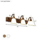 GobekUsa Opal Glass Floral Wall Light in Bronze/White with Curved Arm - 2/3-Light Fixture