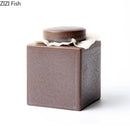 Rustic earth toned ceramic tea canister set kitchen storage jar by Decorbites