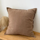 Rustic earthy tones linen fringed pillow cover living room decor by Decorbites