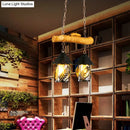 GobekUsa Farmhouse Black Hanging Lamp for Restaurant Island Lighting with 3 Lights, Cylinder White Fabric/Clear Glass Shade