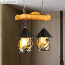 GobekUsa Farmhouse Black Hanging Lamp for Restaurant Island Lighting with 3 Lights, Cylinder White Fabric/Clear Glass Shade