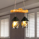GobekUsa Farmhouse Black Hanging Lamp for Restaurant Island Lighting with 3 Lights, Cylinder White Fabric/Clear Glass Shade