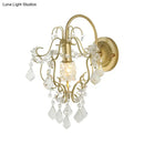 GobekUsa Rustic Metal Wall Mount Lamp with Crystal Accent - Gold Sconce Light