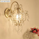 GobekUsa Rustic Metal Wall Mount Lamp with Crystal Accent - Gold Sconce Light