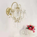 GobekUsa Rustic Metal Wall Mount Lamp with Crystal Accent - Gold Sconce Light
