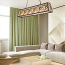 GobekUsa Rustic Metal Island Light Fixture: Country Pendant Lighting for Living Room - 3/6 Lights, Rectangular Design