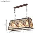 GobekUsa Rustic Metal Island Light Fixture: Country Pendant Lighting for Living Room - 3/6 Lights, Rectangular Design