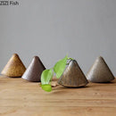 Rustic gray & brown coarse pottery vase living room decor by Decorbites